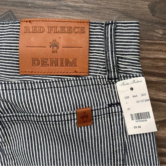 Brooks Brothers Red Fleece Denim Striped Pants (NWT) - Picture 5 of 14